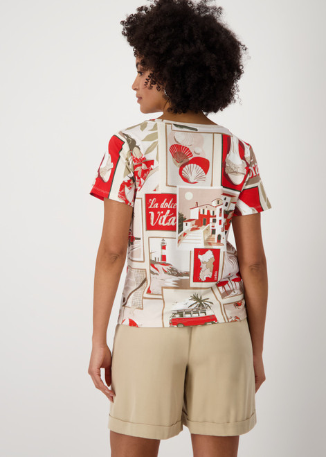 MONARI Red T-Shirt With Polaroid Print | 409742