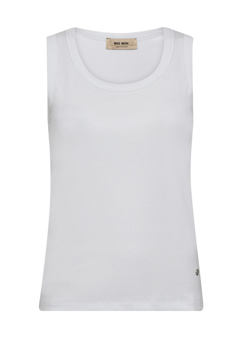 MOS MOSH White Mmcasa Rib Foil Tank Top | 171010 MOS MOSH White Mmcasa Rib Foil Tank Top | 171010