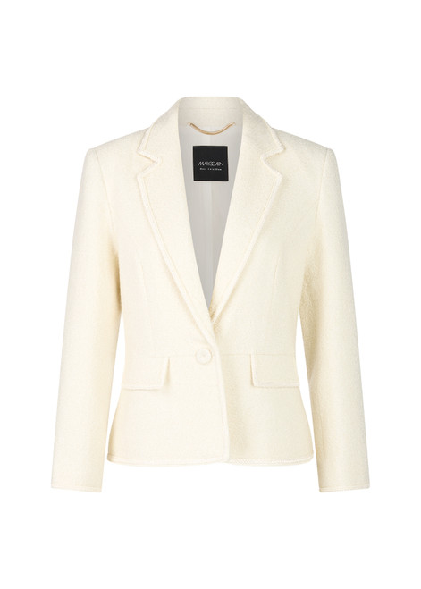 MARC CAIN GLAM Off-White Elegant Boucle Blazer | ZG 34.02 W08