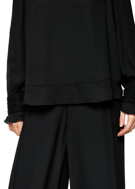 MARC CAIN GLAM Black Rethink Together Flowing Blouse | ZG 51.04 W90