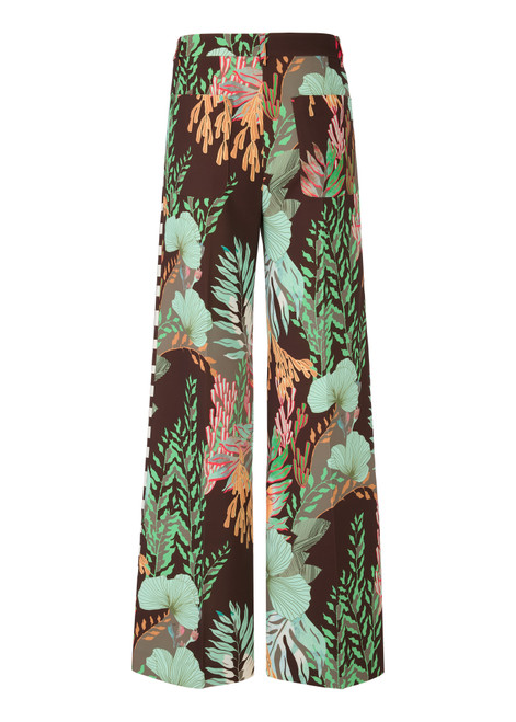 MARC CAIN COLLECTIONS Dark Wood Wide Waukee Trousers | ZC 81.05 W02