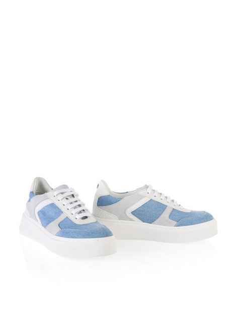 MARC CAIN SPORTS Vintage Blue Mixed-Material Sneakers | ZS SH.03 L05