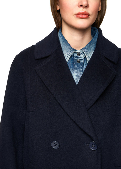 MARC CAIN SPORTS Navy Coat Made From 100% Wool | ZS 12.03 W05