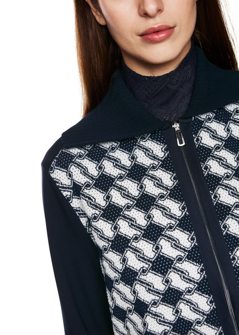 MARC CAIN SPORTS Navy Knitted In Germany Fine Knit Cardigan | ZS 39.08 M14