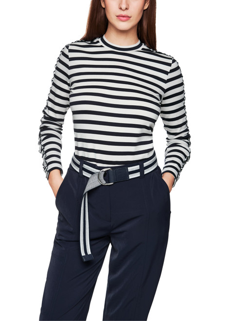 MARC CAIN SPORTS Navy Maritime Striped Shirt | ZS 48.13 J37