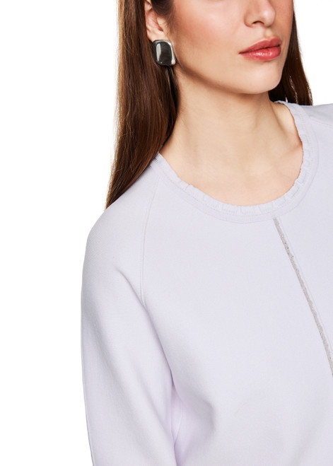 MARC CAIN COLLECTIONS Soft Lavender Knitted In Germany Round Neck Sweater | ZC 41.12 M19