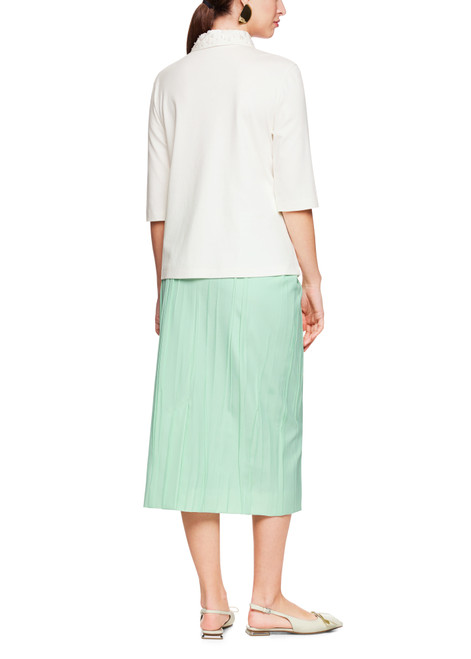 MARC CAIN COLLECTIONS Off-White Polo Shirt With Decorative Pearls | ZC 53.01 J57