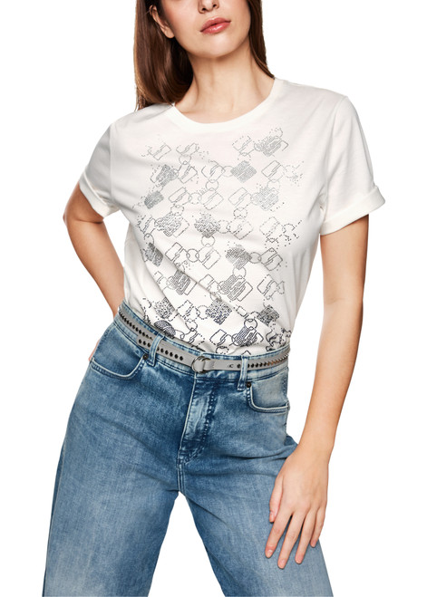 MARC CAIN SPORTS Off-White Rethink Together Sparkling T-Shirt | ZS 48.20 J33