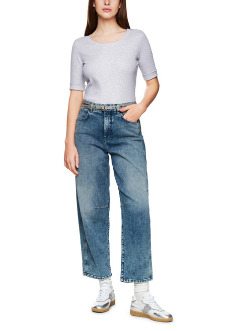 MARC CAIN SPORTS Silver Grey Basic Stretch Cotton Shirt | ZS 48.09 J50