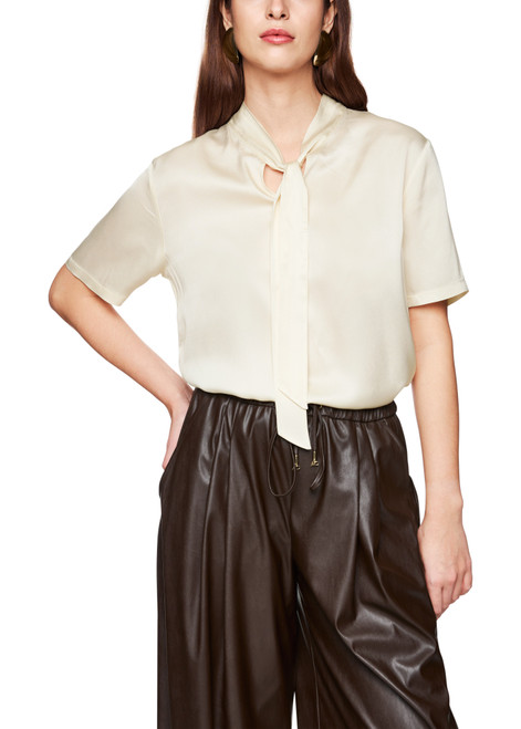 MARC CAIN COLLECTIONS Bright Ecru Blouse Shirt With Bow | ZC 55.01 J15
