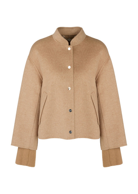 MARC CAIN COLLECTIONS Warm Sand Oversized Jacket With Cuffed Sleeves | ZC 12.02 W33