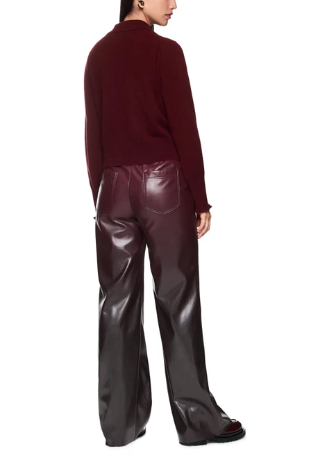 MARC CAIN COLLECTIONS Bright Maroon Welkom Wide Fit Trousers | ZC 81.36 J25
