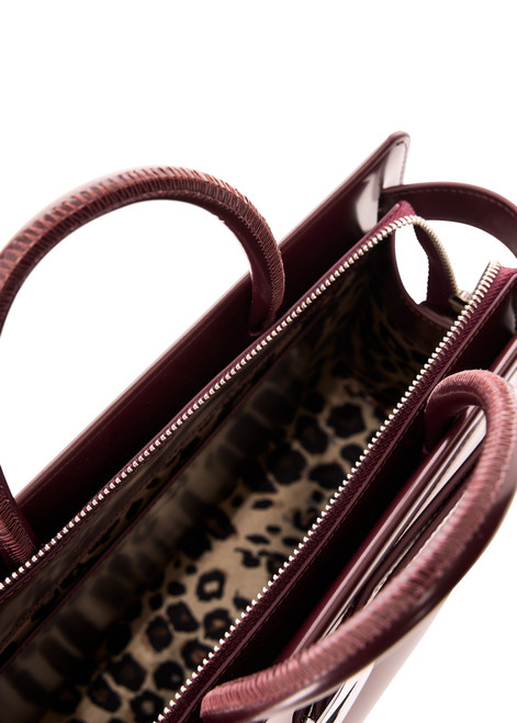 MARC CAIN COLLECTIONS Bright Maroon Elegant Handbag With Logo Buckle | ZC TI.02 L07