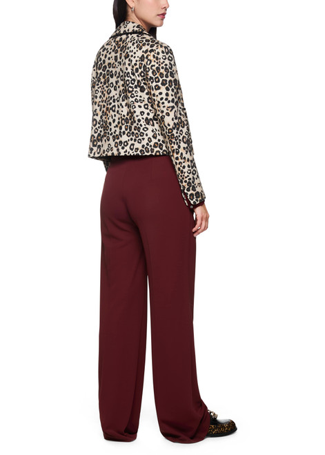 MARC CAIN COLLECTIONS Bright Maroon Wichita High Waist Wide Fit Trousers | ZC 81.09 J10