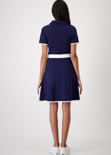 MONARI Blue Dress With Contrast Stripe | 409910
