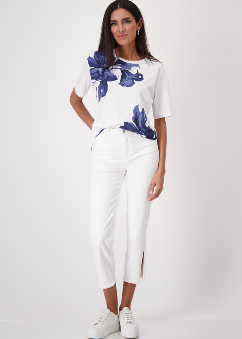 MONARI Blue T-Shirt With Floral Print | 409649