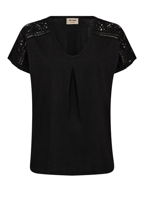 MOS MOSH Black Mmdayo V-Neck Tee | 170940