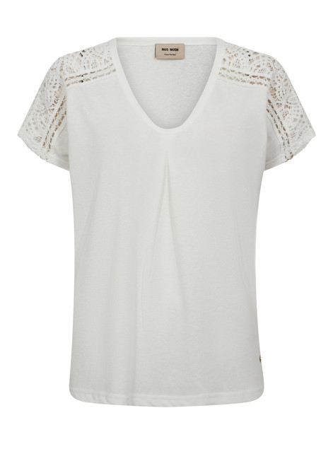 MOS MOSH White Mmdayo V-Neck Tee | 170940