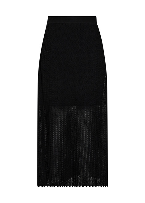 MOS MOSH Black Mmhopi Plain Knit Skirt | 170710
