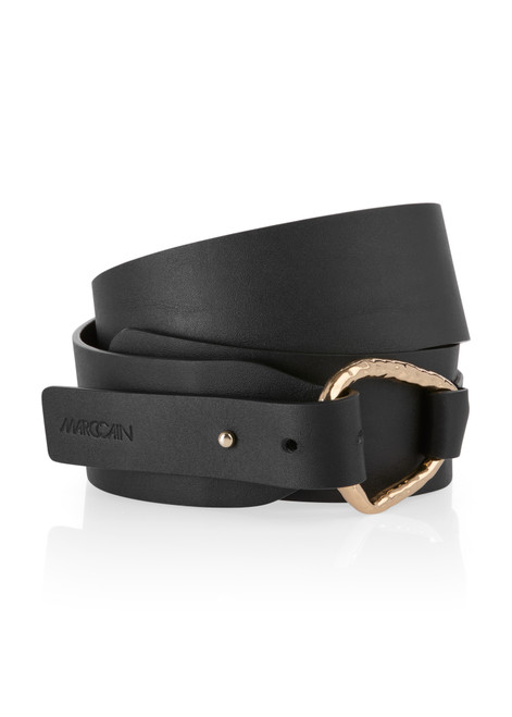 MARC CAIN COLLECTIONS Black Leather Waist Belt | ZC G1.04 L41