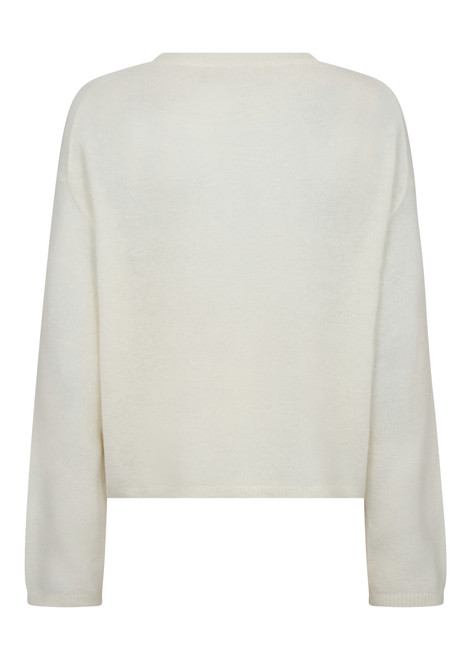 MOS MOSH Ecru Mmmape O-Neck Knit | 173310