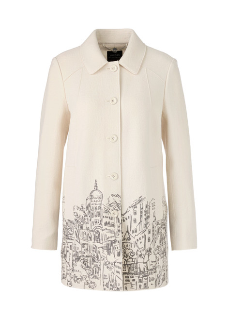 MARC CAIN COLLECTIONS Smoke Knitted In Germany Boiled Wool Coat | ZC 31.11 J29