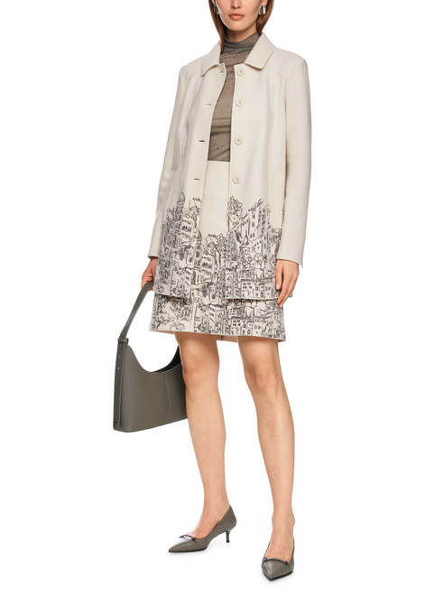 MARC CAIN COLLECTIONS Smoke Knitted In Germany Boiled Wool Coat | ZC 31.11 J29