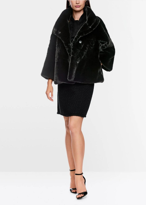 MARC CAIN COLLECTIONS Black Glam Faux Fur Jacket | ZG 12.01 W19