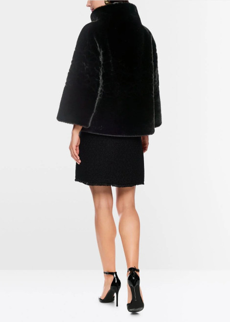 MARC CAIN COLLECTIONS Black Glam Faux Fur Jacket | ZG 12.01 W19