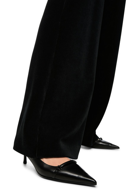 MARC CAIN COLLECTIONS Black Welkom Wide Corduroy Trousers | ZC 81.23 J31