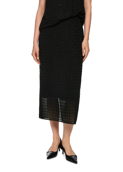 MARC CAIN COLLECTIONS Black Elegant Skirt With Sequins | ZC 71.24 W88