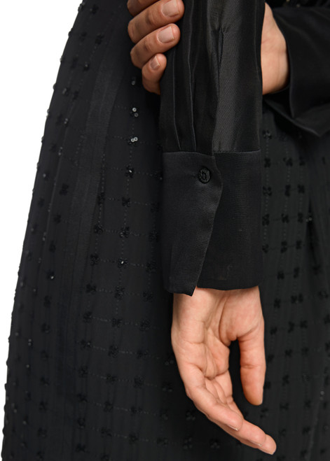 MARC CAIN COLLECTIONS Black Organza Blouse With Embroidery | ZC 51.23 W87