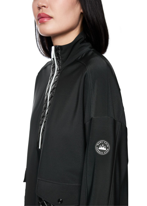 MARC CAIN SPORTS Black Sweater With Stand-Up Neck And Pockets | ZS 44.14 J60