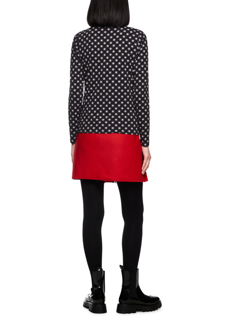 MARC CAIN SPORTS Black And White Long-Sleeved Shirt With Snowstar Print | ZS 48.52 J69