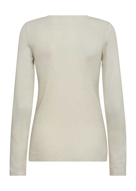 MOS MOSH Ecru Bouch O-Neck Knit | 168080