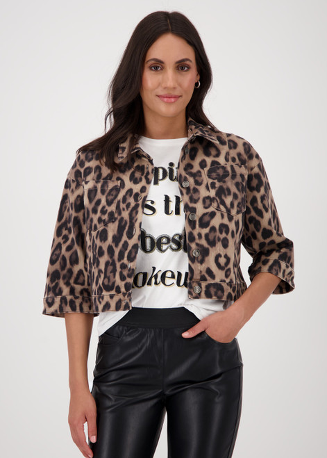 MONARI Brown Jacket With Leopard Print | 808783