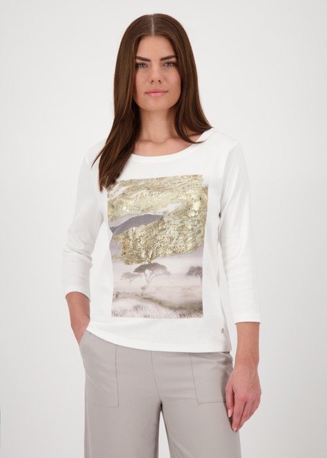 MONARI White Shirt With Shiny Print | 808808