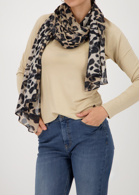 MONARI Brown Scarf With Leopard Print | 809142