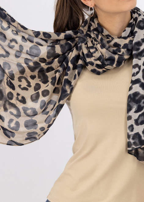 MONARI Brown Scarf With Leopard Print | 809142