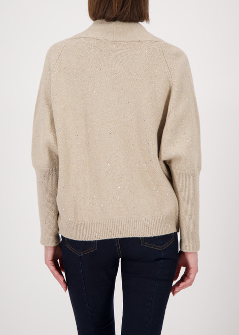 MONARI Brown Knitted Cardigan With Sequins | 808974