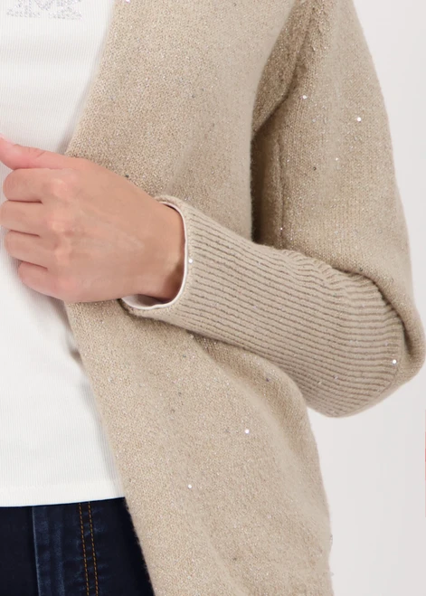 MONARI Brown Knitted Cardigan With Sequins | 808974