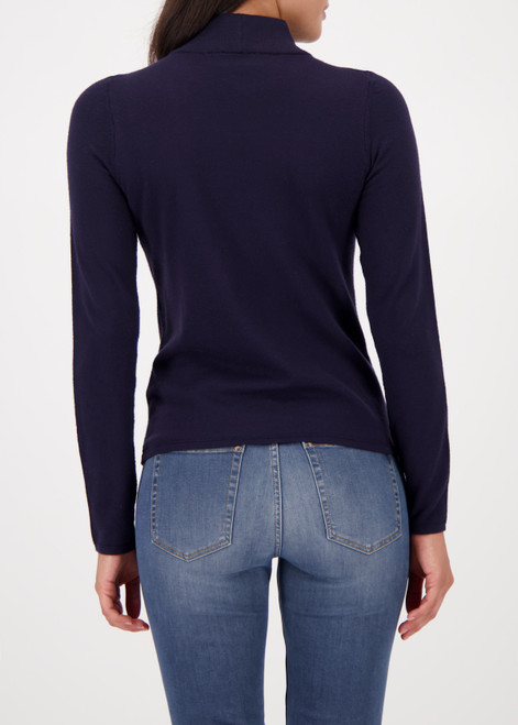 MONARI Blue Basic Long-Sleeve Jumper With Stand-Up Collar | 808988