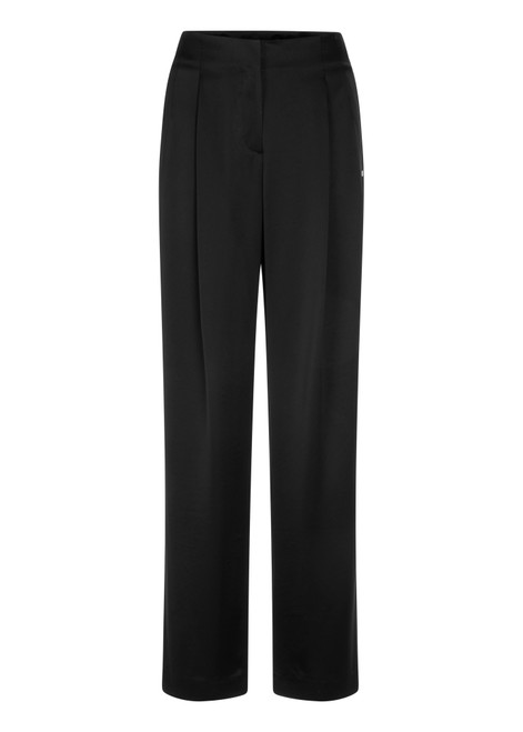 MARC CAIN COLLECTIONS Black Wasco Satin Trousers With Wide Cut | ZC 81.32 W80