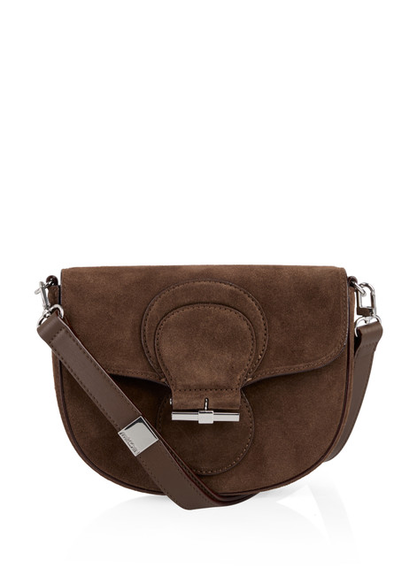 MARC CAIN COLLECTIONS Dark Chestnut Brown Suede Shoulder Bag | ZC TI.09 L28