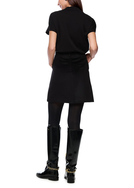 MARC CAIN COLLECTIONS Black Cotton Shirt With Feather Print | ZC 48.23 J45