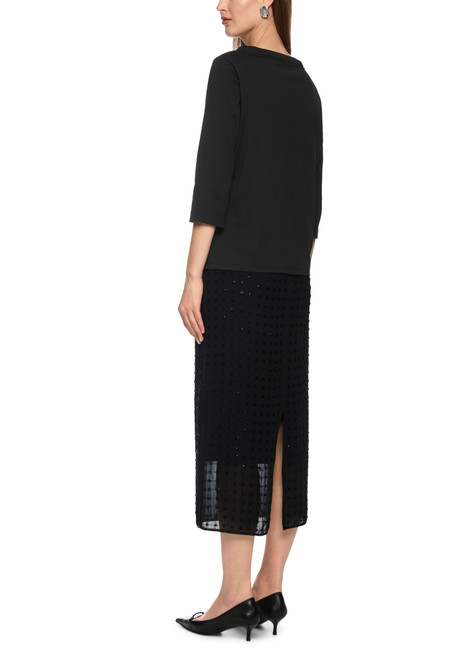 MARC CAIN COLLECTIONS Black T-Shirt Made From Organic Cotton | ZC 48.14 J43