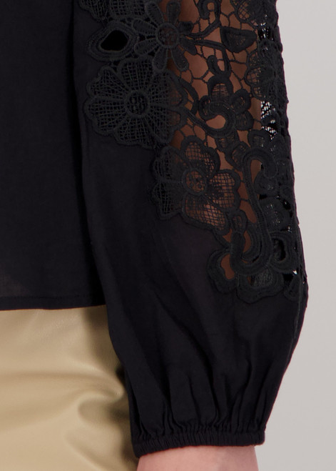 MONARI Black Blouse With Lace Insert | 808782