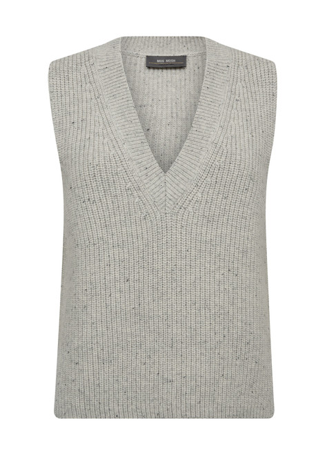 MOS MOSH Light Grey Melange Zhara Thyra Knit Vest | 173120