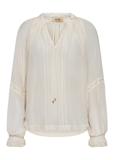 MOS MOSH Ecru Vuella Ls Blouse | 173760