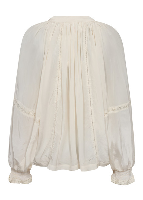 MOS MOSH Ecru Vuella Ls Blouse | 173760